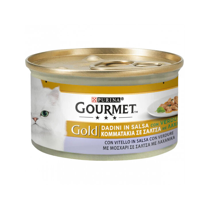 Purina Gourmet Gold Dadini In Salsa Con Vitello E Verdure Per Gatti Lattina 85 g-2