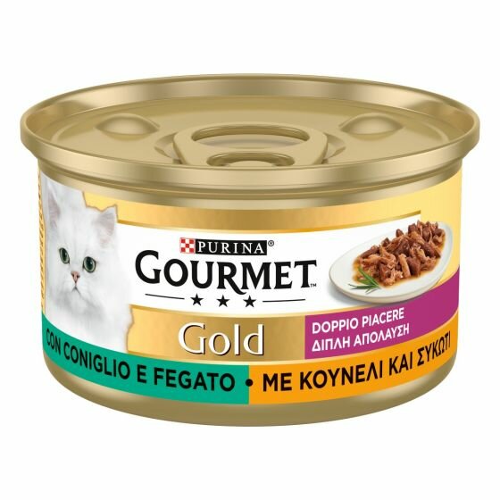 Purina Gourmet Gold Gatto Doppio Piacere Con Coniglio E Fegato Per Gatti Lattina 85g-2