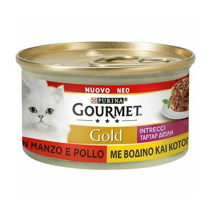 Purina Gourmet Gold Intrecci Di Pollo E Manzo Per Gattina Lattina 85g-2