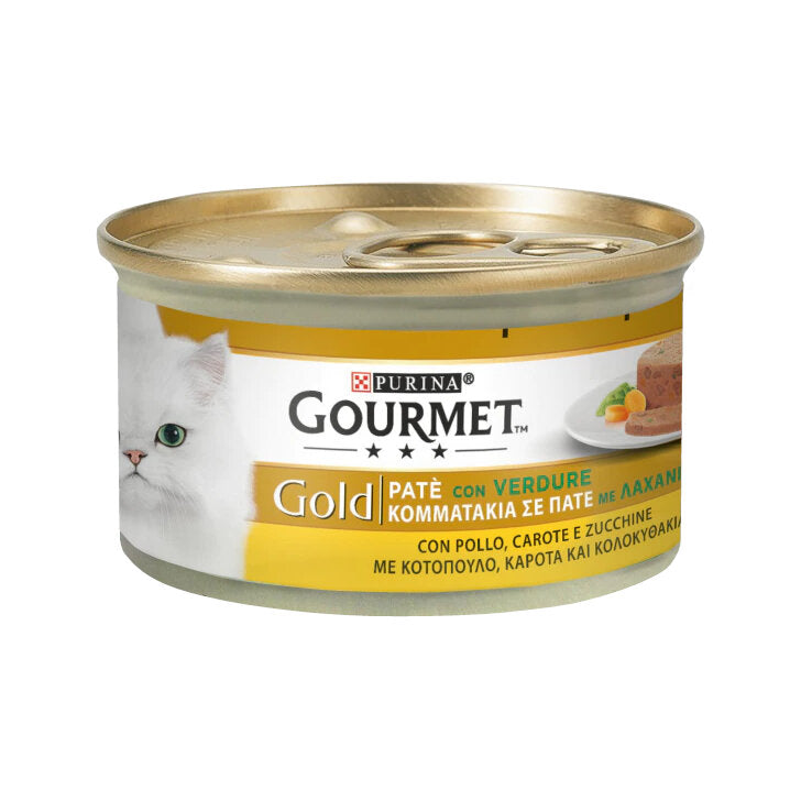 Purina Gourmet Gold PatÃ¨ Con Pollo Carote E Zucchine Per Gatti Lattina 85g-2