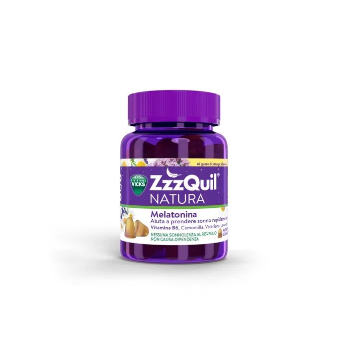 ZzzQuil NATURA Per Dormire 30 Gommose Mango Banana con Melatonina Camomilla Valeriana Lavanda-19