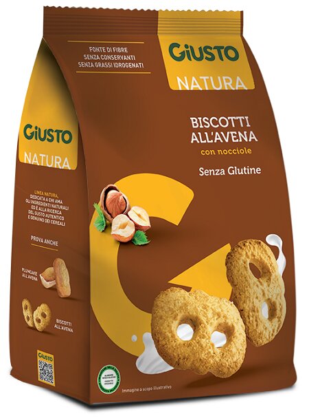 Giusto senza glutine biscotti avena con nocciole 250 g-1