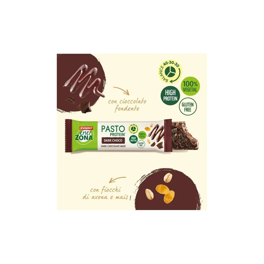 Enerzona Pasto Protein Barretta Sostitutiva Cioccolato Fondente 55g-2