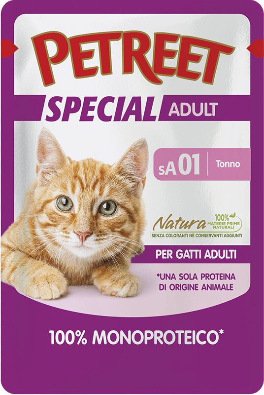 Petreet Monoproteico Tonno Cibo Umido Gatto Adulto Bustina 70g-2