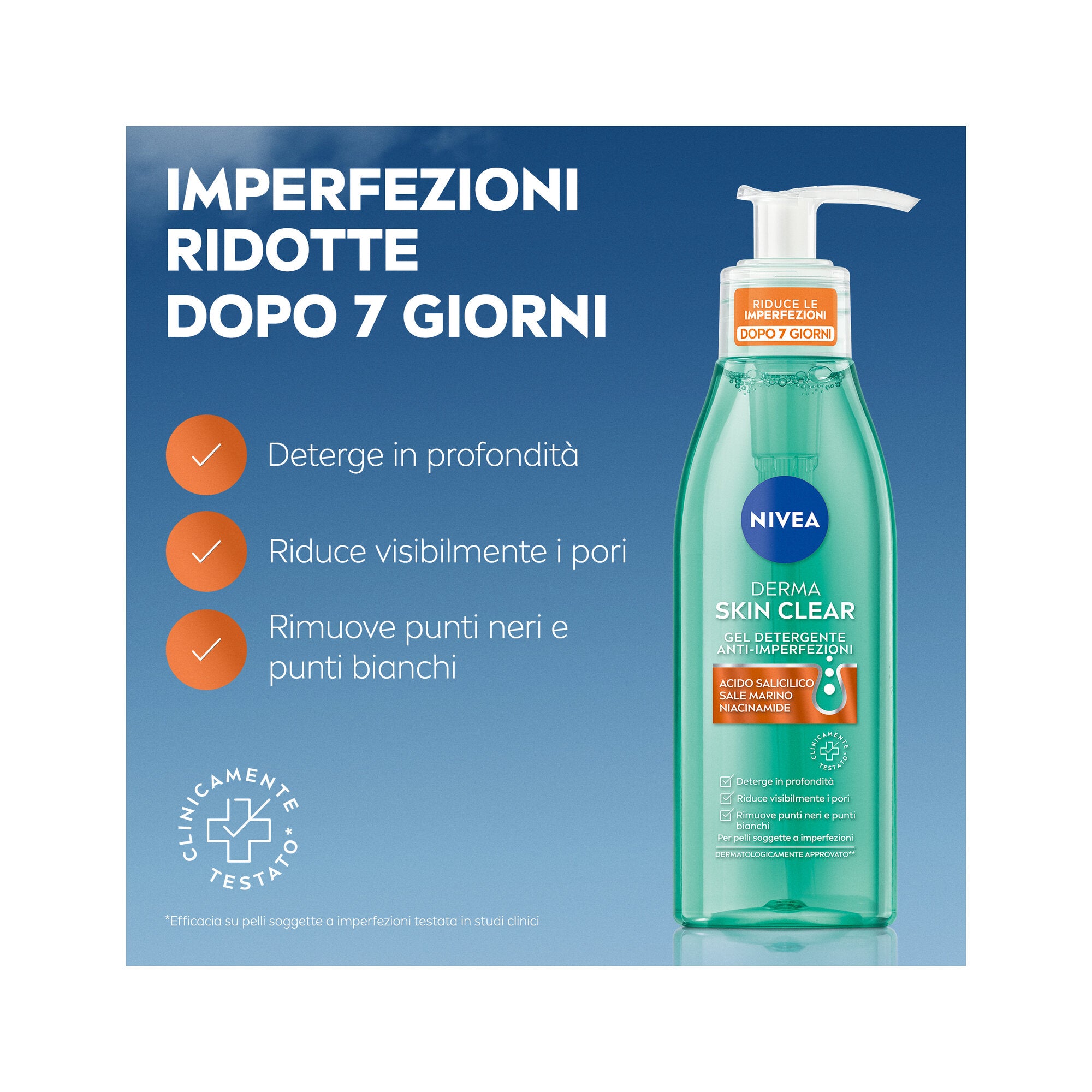 Nivea Derma Skin Clear Gel Detergente Viso Anti-imperfezioni Per La Cura Della Pelle Grassa 150ml-2