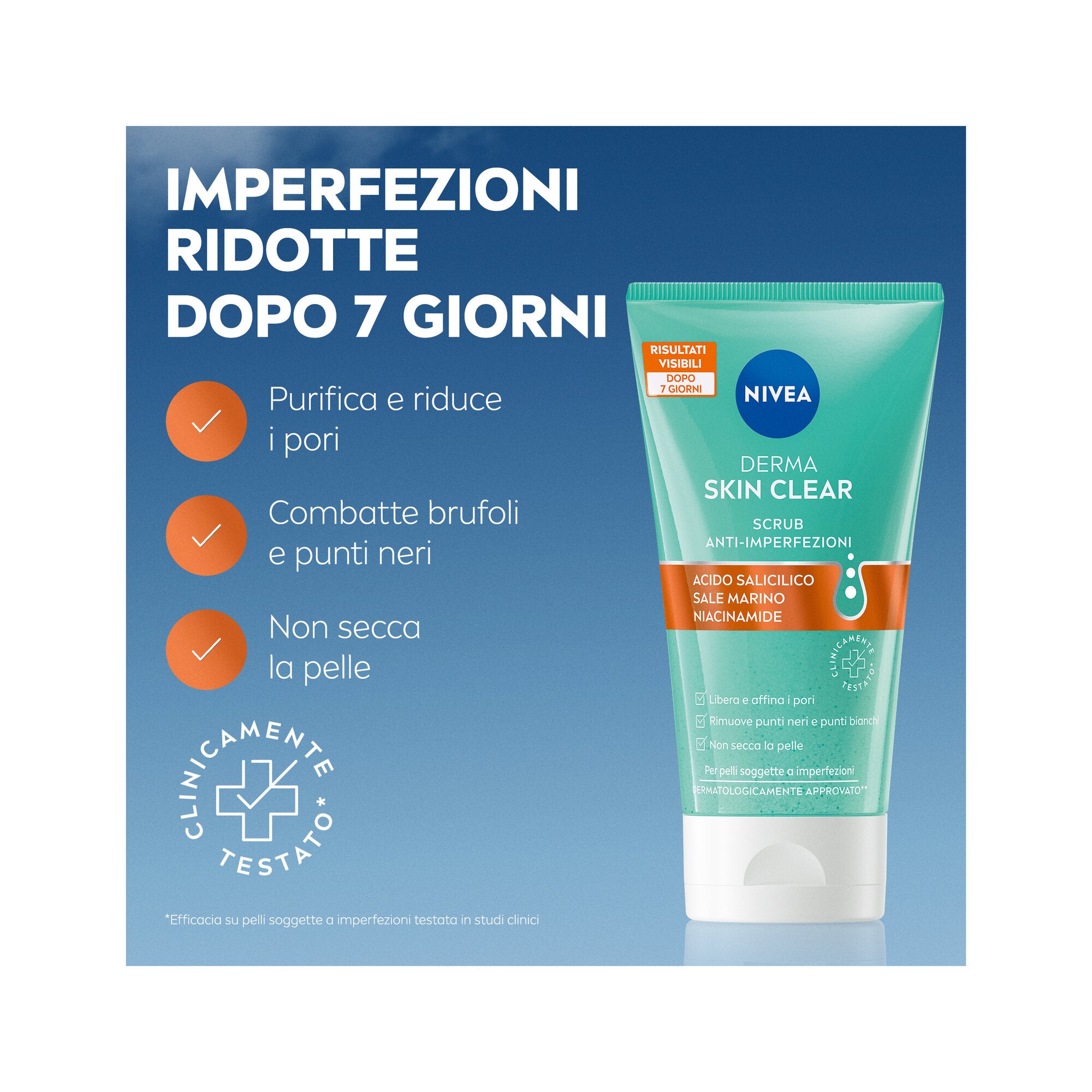 Nivea Derma Skin Clear Scrub Viso Anti-imperfezioni Per La Cura Della Pelle Grassa 150ml-2