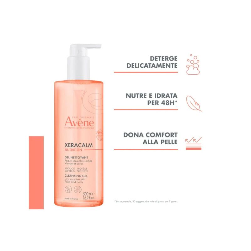 Eau Thermale Avène Xeracalm Nutrition Gel Detergente Pelle Secca 500ml-3