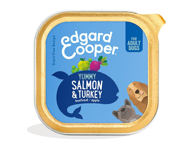 Edgard & Cooper Adult Salmone E Tacchino Allevato A Terra Senza Cereali Cibo Umido per Cani 150g-3