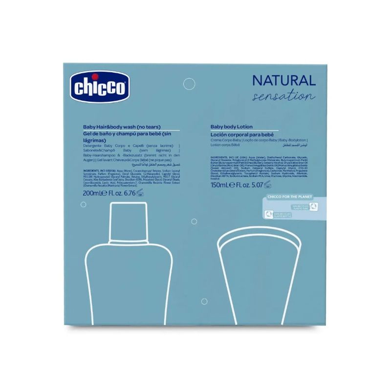 Chicco Natural Sensation Set detergente corpo e capelli 200ml + crema corpo 150ml-2