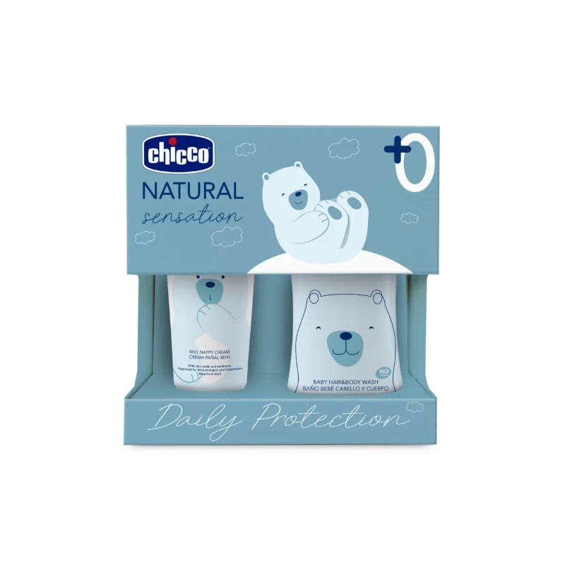 Chicco Natural Sensation Set detergente corpo e capelli 200ml + pasta lenitiva 4in1 100ml-1