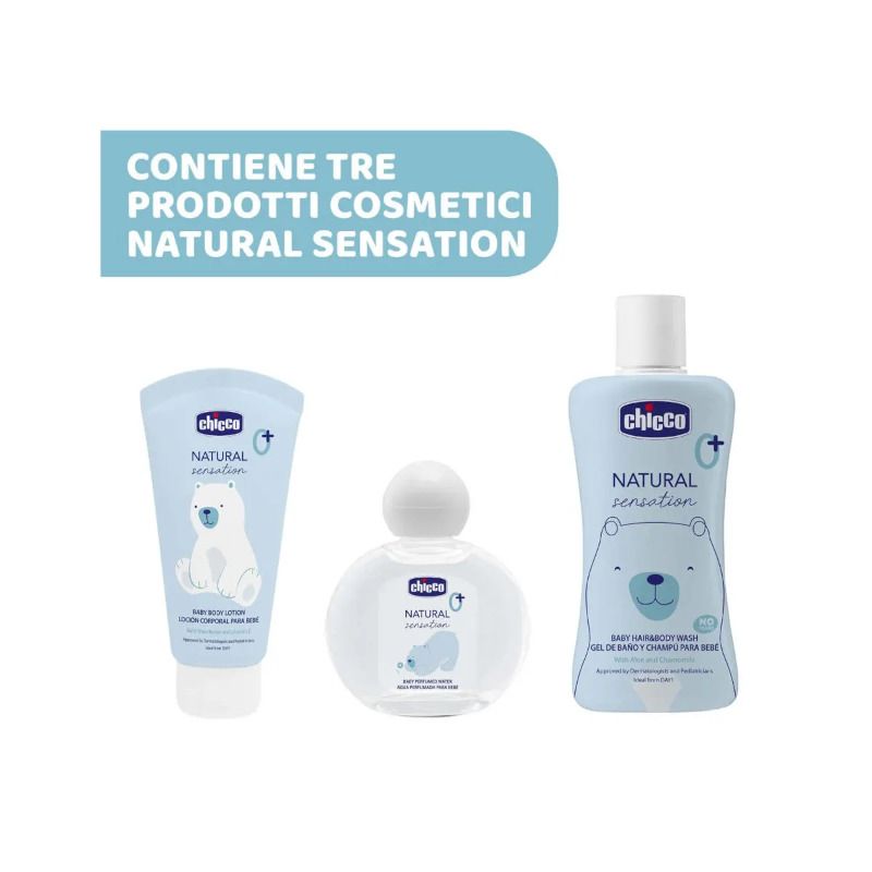 Chicco Natural Sensation Set detergente corpo e capelli 200ml + crema corpo 150ml + acqua profumata-4