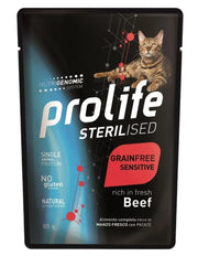 Prolife Sterilised Cat Grainfree Sensitive Cibo Umido Manzo Per Gatti Adulti 85g-1