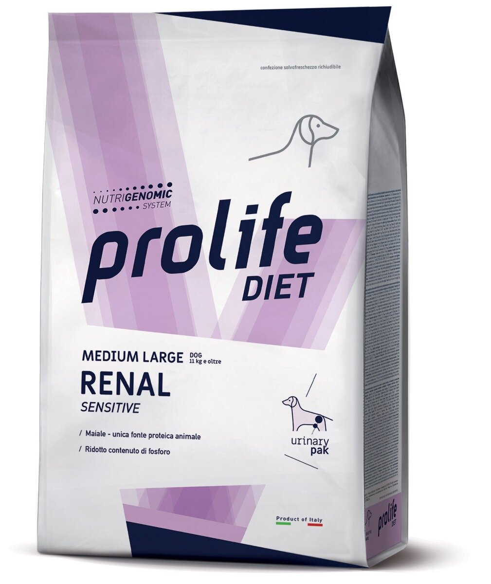 Prolife Dog Diet Renal Sensitive Cibo Secco Per Cani Taglia Media/Grande Sacco 2kg-2