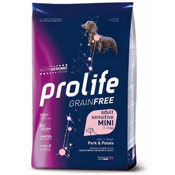 Prolife Grain Free Adult Sensitive Pork & Potato Cibo Secco Per Cani Taglia Piccola Sacco 2kg-1