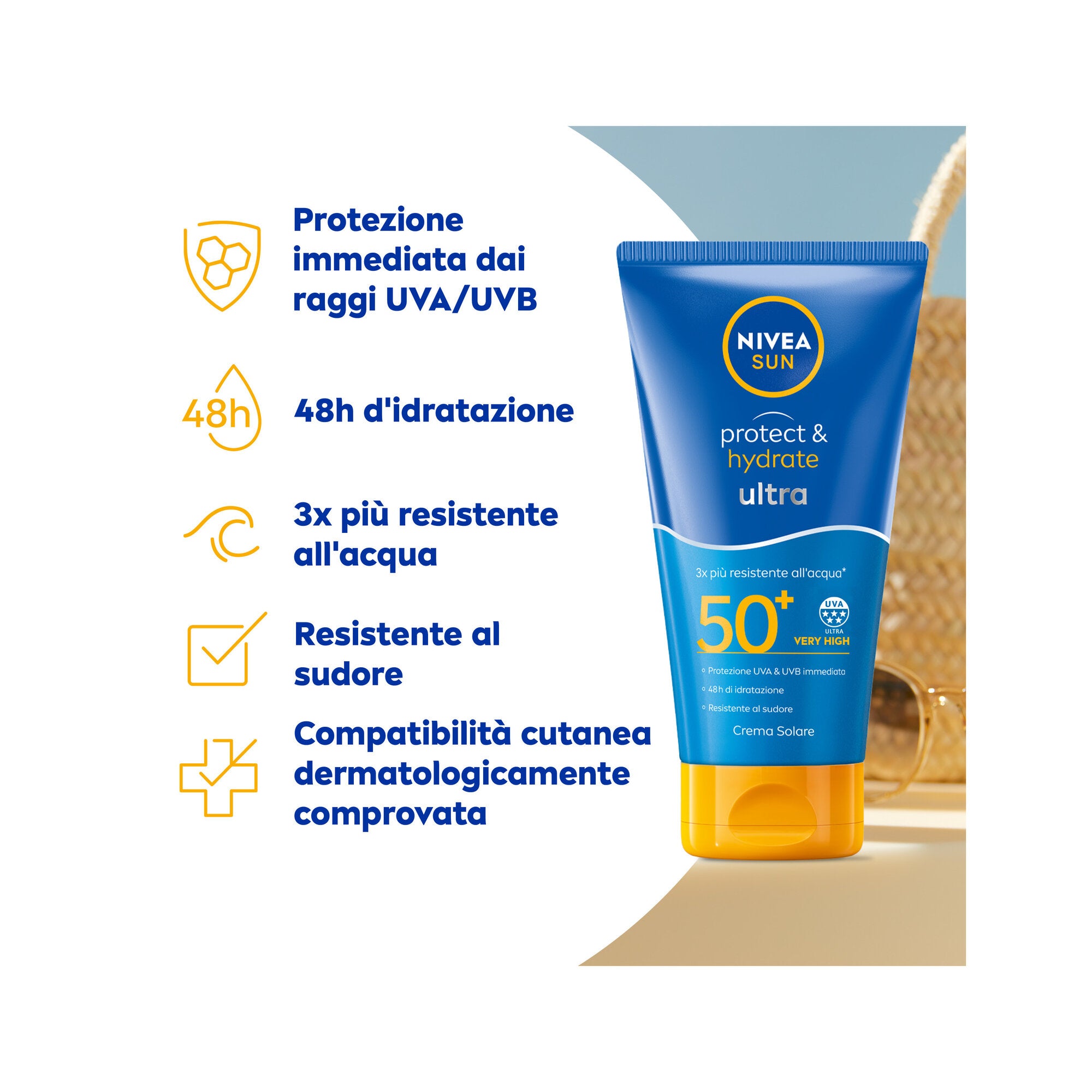 Nivea Sun Latte Solare Protect & Hydrate Ultra Fp50+ 200ml Crema Solare 50 Resistente All'acqua-10