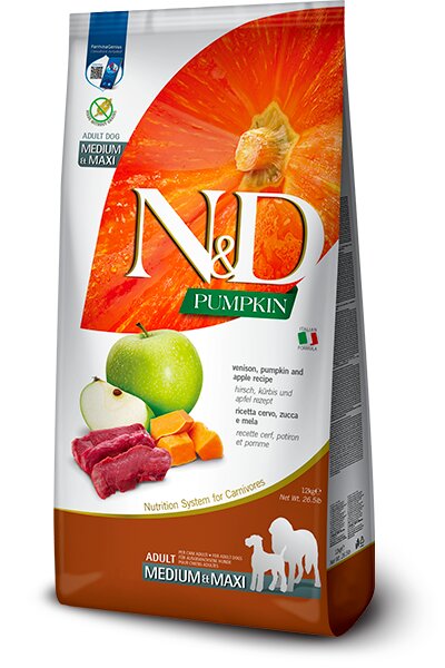 Farmina N&D Pumpkin Cibo Secco Cervo Zucca E Mela Per Cani Adulti Taglia Maxi 12kg-1
