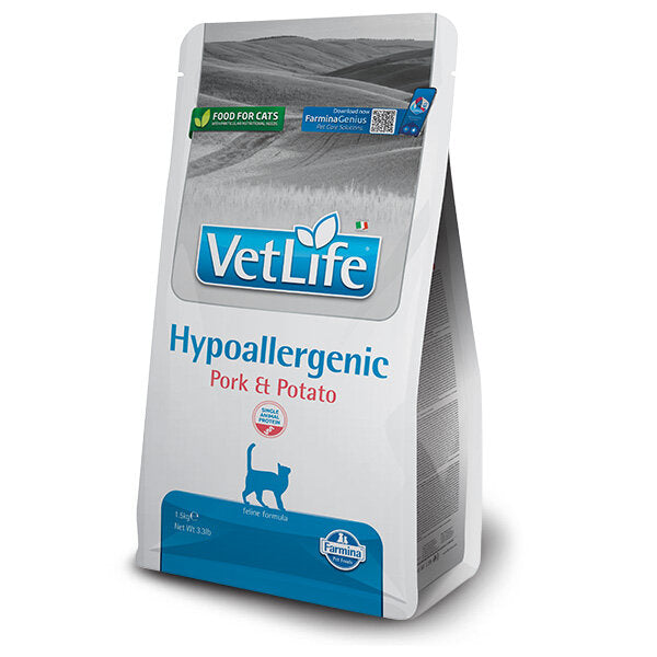 Farmina Vet Life Hypoallergenic Pork & Potato Cibo Secco Per Gatti Sacco 1,5 Kg-1