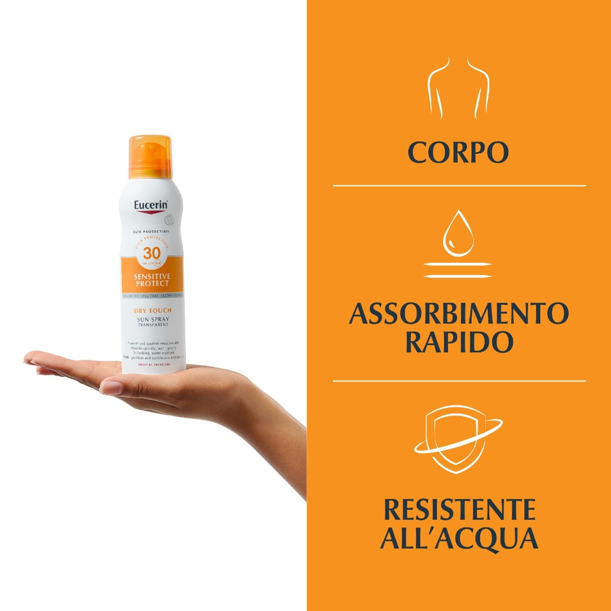 Eucerin Oil Control Sun Spray Dry Touch SPF30 protezione solare tocco secco 200ml-3