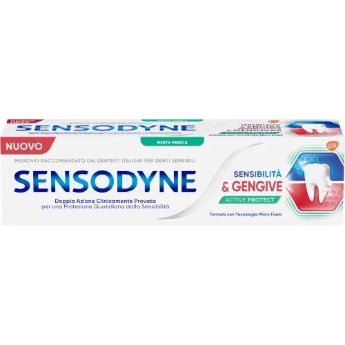 Sensodyne Sensibilità&gengive Active Protect Dentifricio Denti Sensibili E Gengive Sane Menta 75ml-2