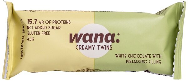 Wana Creamy Twins Barretta Cioccolato Bianco/Pistacchio 45g-1