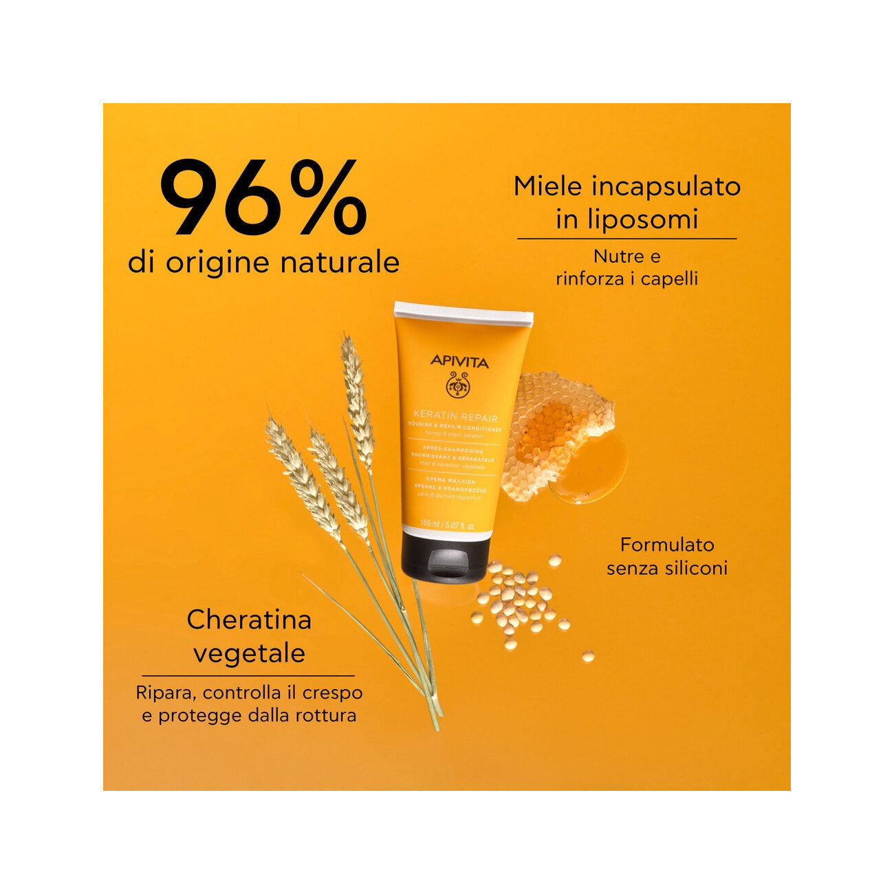 Apivita Keratin Repair Balsamo Nutriente Riparatore 150ml-3