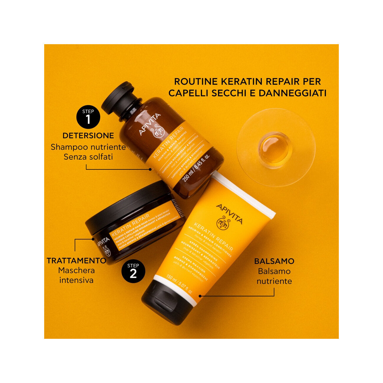 Apivita Keratin Repair Maschera Nutriente Riparatrice 200ml-5