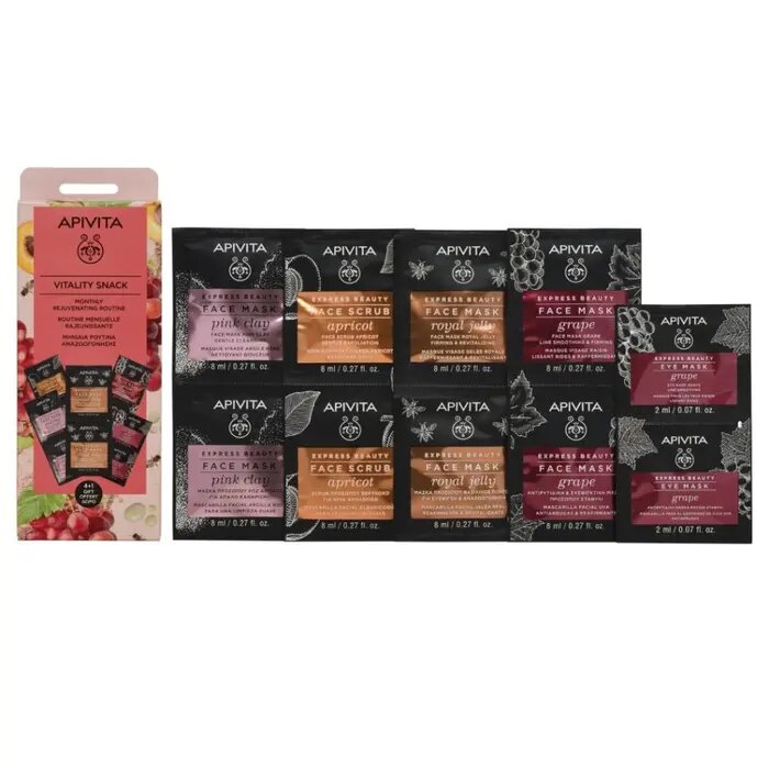 Apivita Express Beauty Snack Vitalità Set 4 Maschere Viso-2