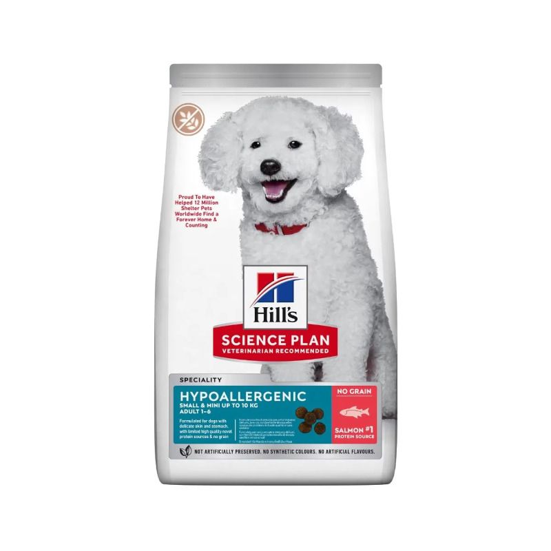 Hill's Science Plan Hypoallergenic Al Salmone Cibo Secco Cani Adulti Taglia Small Sacco 1,5kg-1