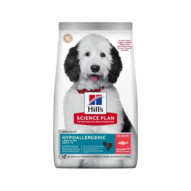 Hill's Science Plan Hypoallergenic Al Salmone Cibo Secco Cani Adulti Taglia Grande Sacco 14kg-1