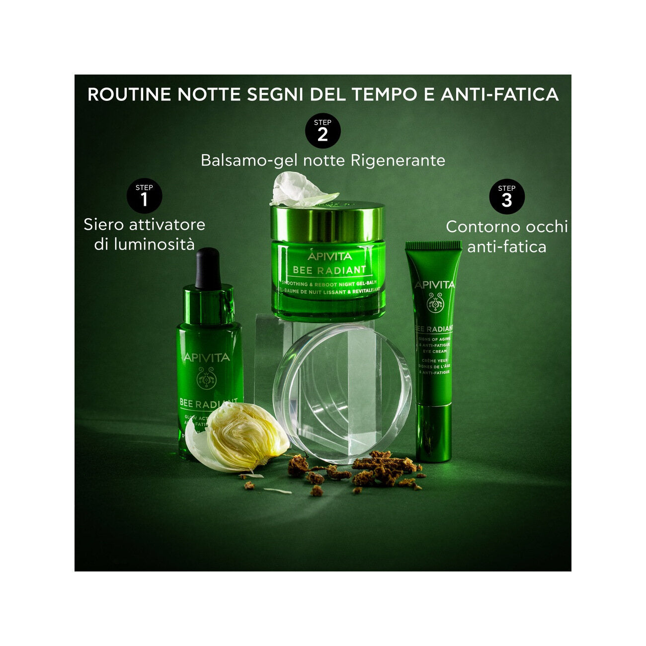 Apivita Bee Radiant Gel-Balsamo Notte Levigante & Riattivante 50ml-4