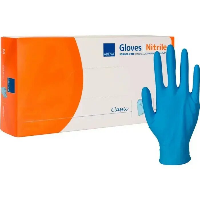 Abena Guanto Nitrile Senza Polvere Blu Taglia XL 100 Pezzi-1