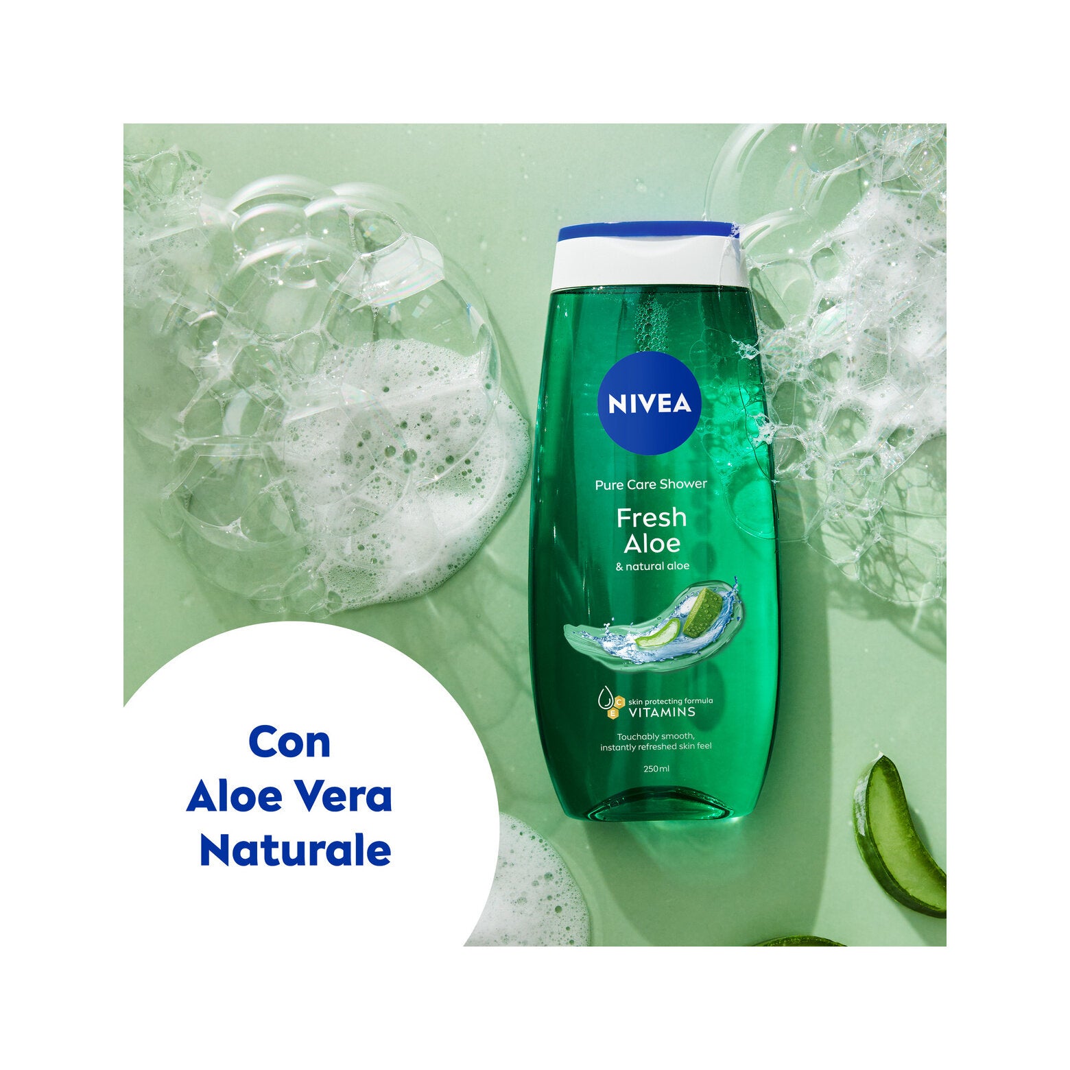 Nivea Gel Doccia Fresh Aloe Bagnoschiuma in Gel Rinfrescante Con Aloe Vera Vitamina C & E 250ml-3