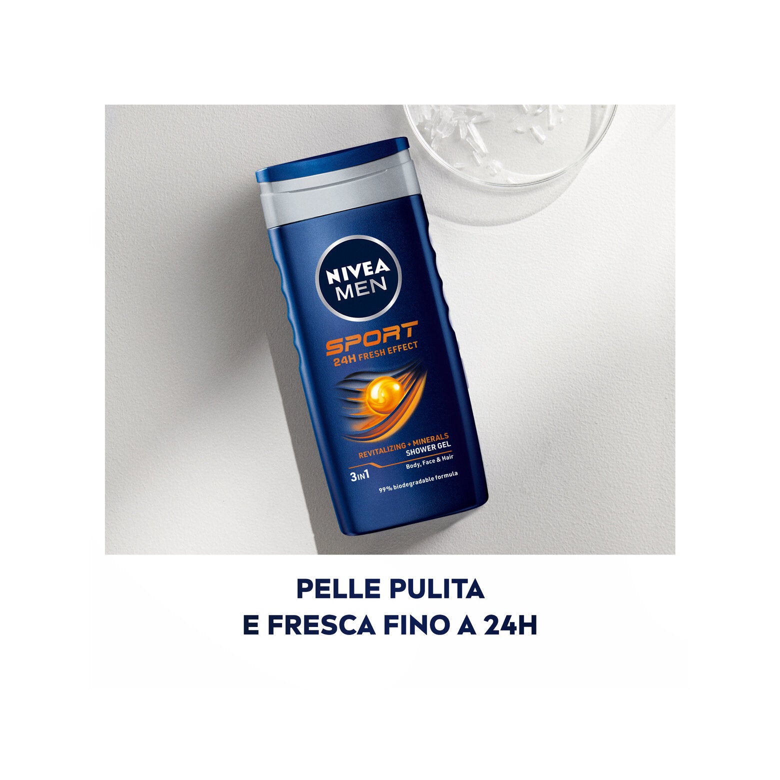 Nivea Men Doccia Shampoo Sport Docciaschiuma Uomo Rivitalizzante Per Viso Corpo E Capelli 250ml-2