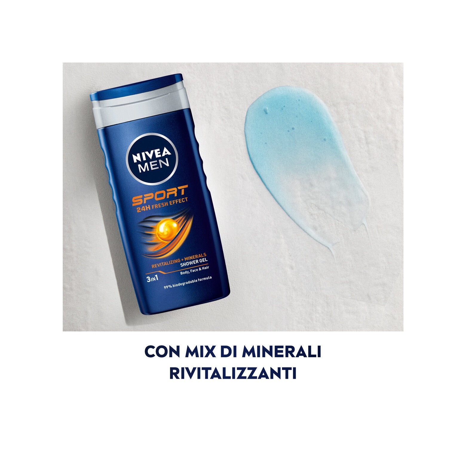 Nivea Men Doccia Shampoo Sport Docciaschiuma Uomo Rivitalizzante Per Viso Corpo E Capelli 250ml-4