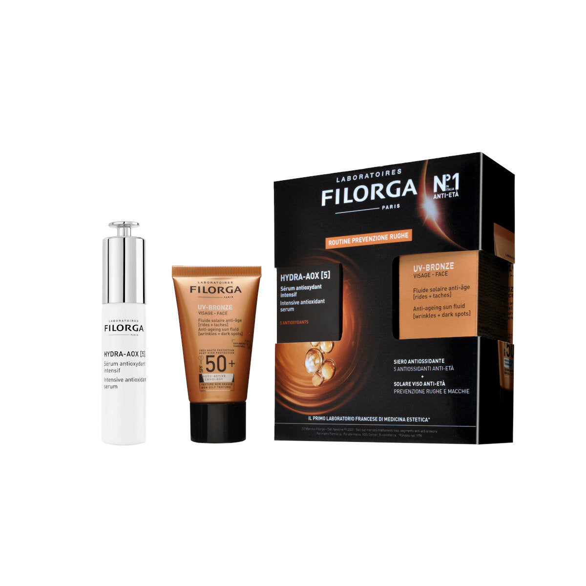 Filorga Cofanetto Duo Siero Siero Hydra-AOX[5] 30ml + Protezione Solare Viso UV-Bronze SPF50+ 40ml-2