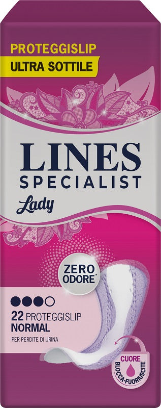 Proteggislip per Incontinenza Urinaria Lines Specialist Lady Light Normal Ultra Sottile 22 Pezzi-0