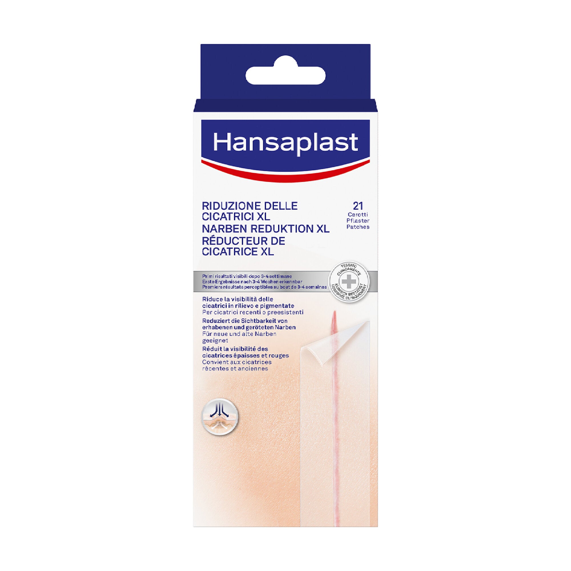 Hansaplast Cerotti Riduzione Delle Cicatrici XL 21 Pezzi Da 3x14,6 Cm Cerotti Cicatrici Grandi-1