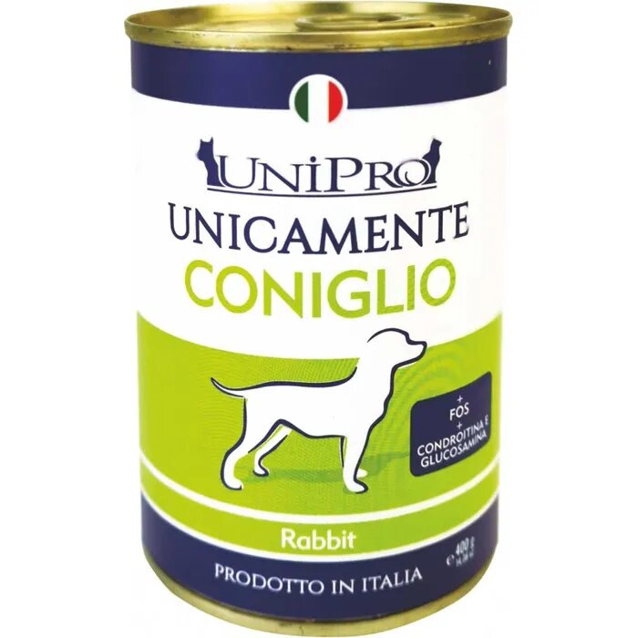 Unipro Unicamente Coniglio Cibo Umido Cani Adulti Barattolo 400g-1