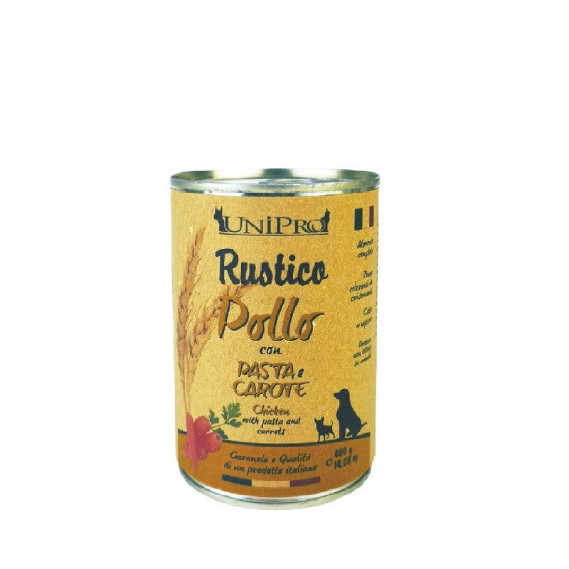 Unipro Rustico Pollo Con Pasta E Carote Cibo Umido Per Cani 400g-1