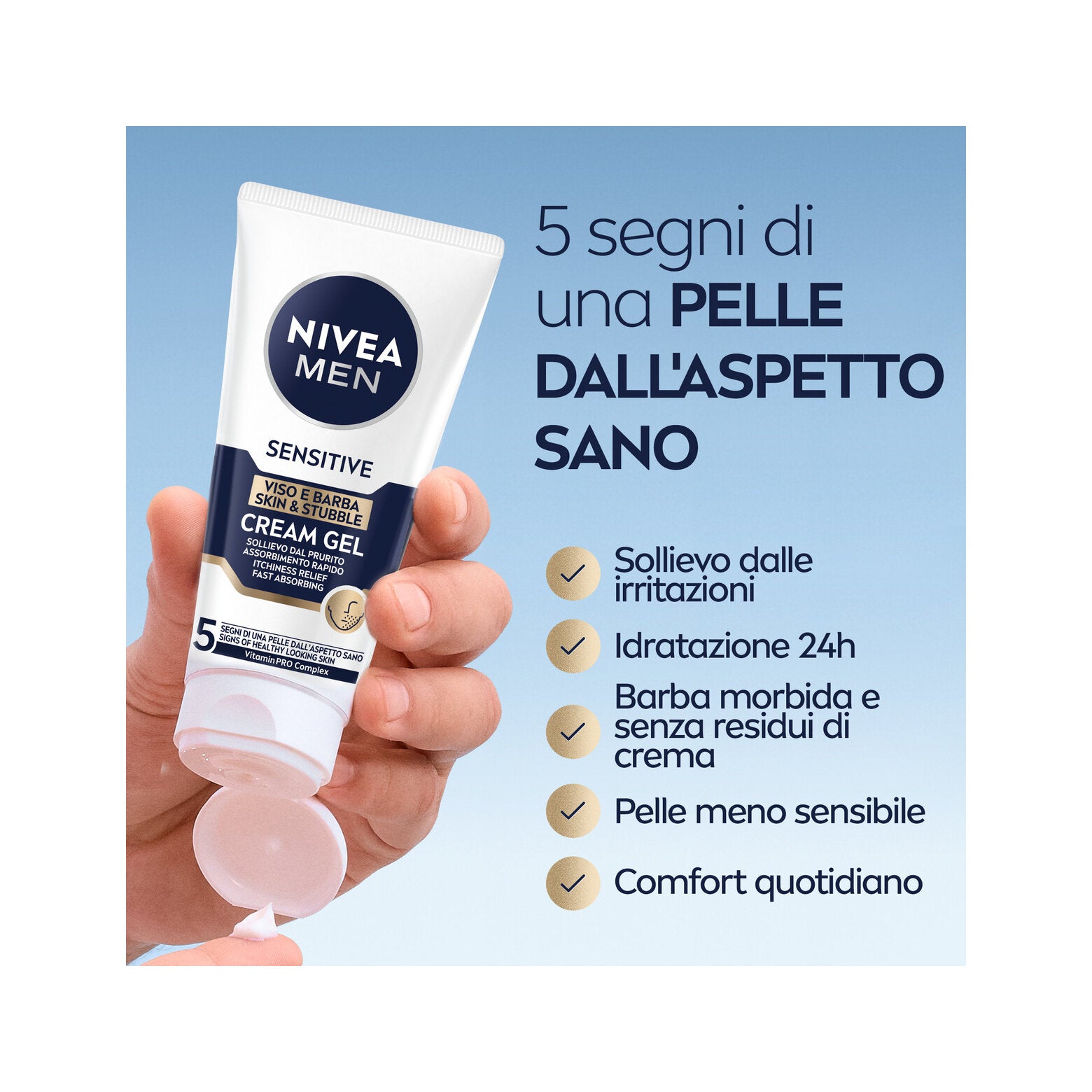 Nivea Men Sensitive Viso E Barba Cream Gel 50ml Crema Viso Uomo Per Un Sollievo Dalle Irritazioni-3