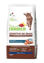 Natural Trainer No Grain Adult Trota Cibo Per Gatti 1,5kg-1