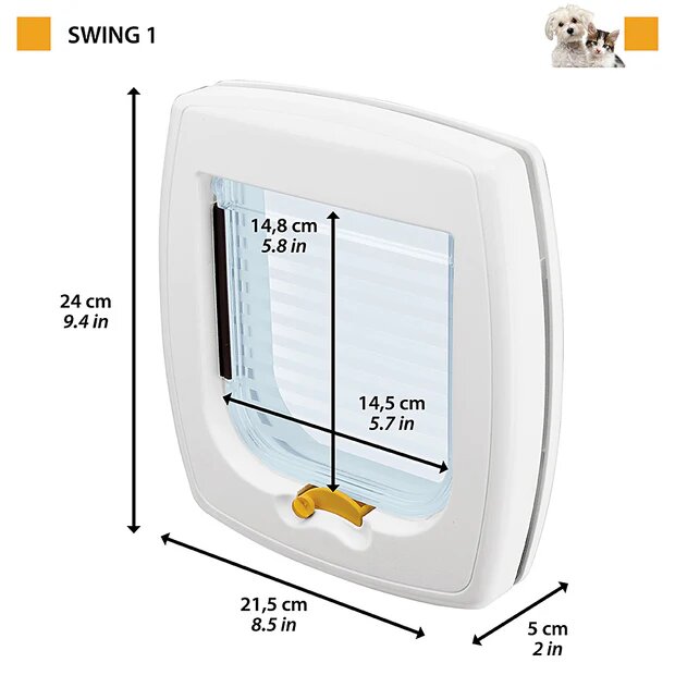 Ferplast Swing 1 Portina Per Gatti E Piccoli Cani Con Chiusura A 2 Vie Colore Bianco-2