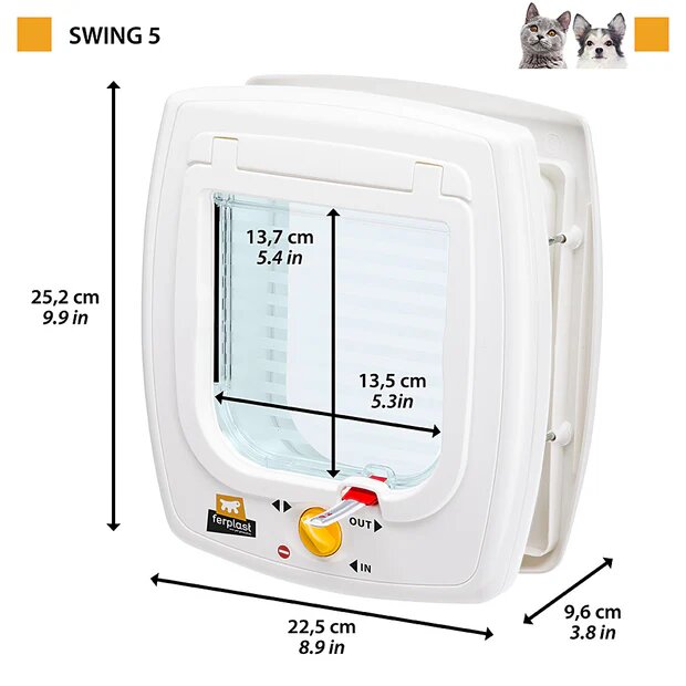 Ferplast Swing 5 Portina Per Gatti E Piccoli Cani Colore Bianco-2