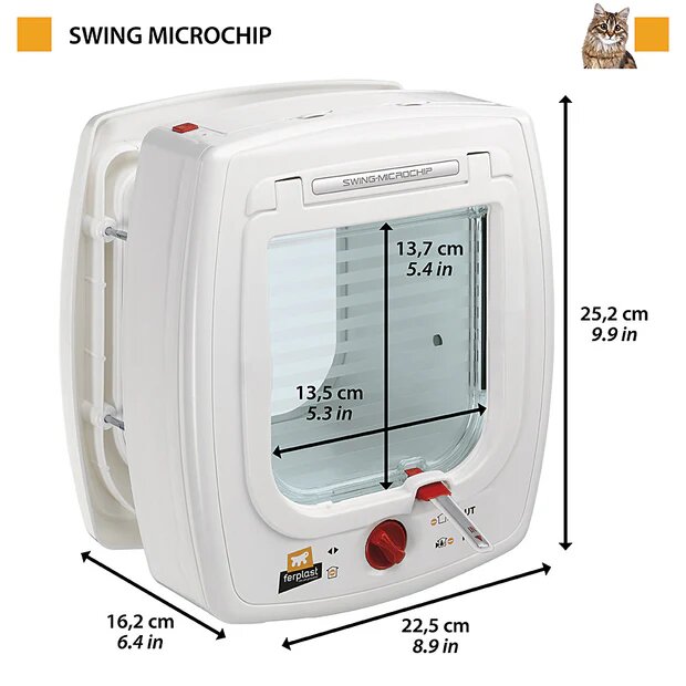 Swing Microchip Portina Per Gatti Con Sistema D'apertura A Microchip Colore Marrone-2
