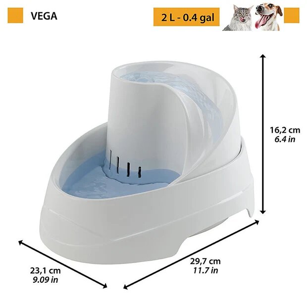 Ferplast Vega Sanitized Fontanella Per Gatti E Cani Di Piccola Taglia 2l-1