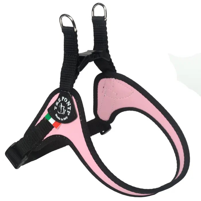 Tre Ponti Pettorina Easy Fit Con Sottopancia Regolabile Bordo Cannetè Rosa Per Cani 5/6kg Taglia 2,5-1