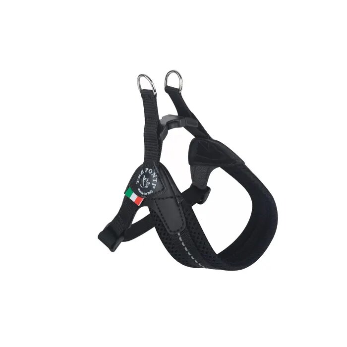 Tre Ponti Pettorina Easy Fit Con Sottopancia Regolabile In Rete Nero Per Cani 7/9kg Taglia 3,5-1