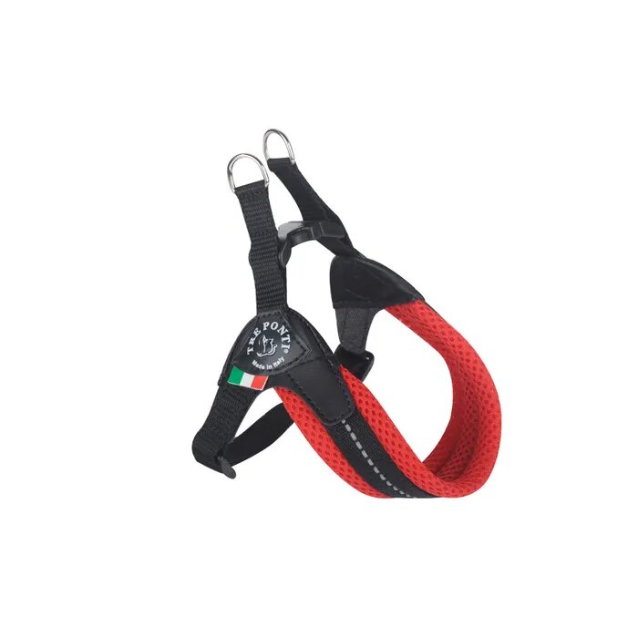 Tre Ponti Pettorina Easy Fit Con Sottopancia Regolabile In Rete Rosso Per Cani 4/5kg Taglia 2-1