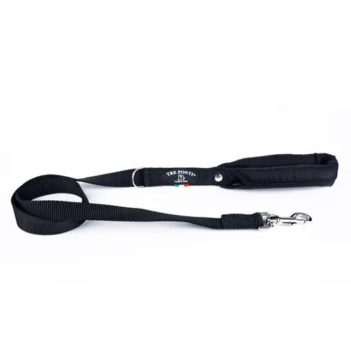 Tre Ponti Guinzaglio Un Manico Nero 113 Cm-1