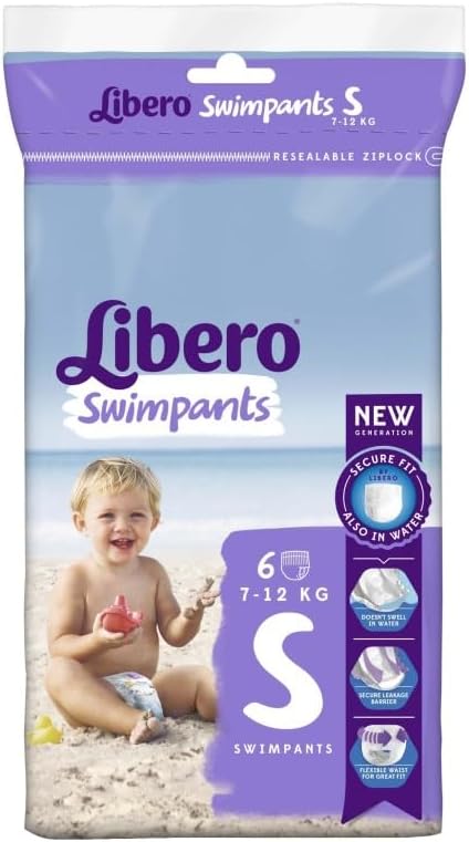 Pannolini Mare/piscina Libero Swim Pants per Bambino 7/16 kg 12 Pezzi-1